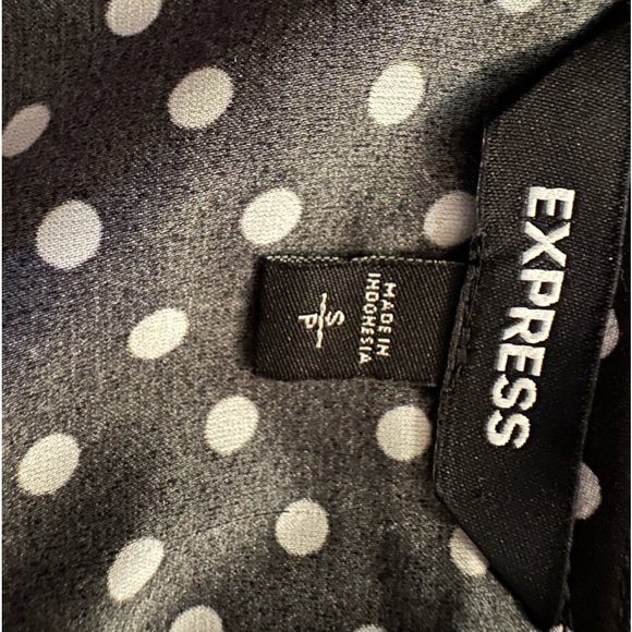 Brand: Express, size: S, silk blouse, color: black with white polka dots. - Picture 8 of 11